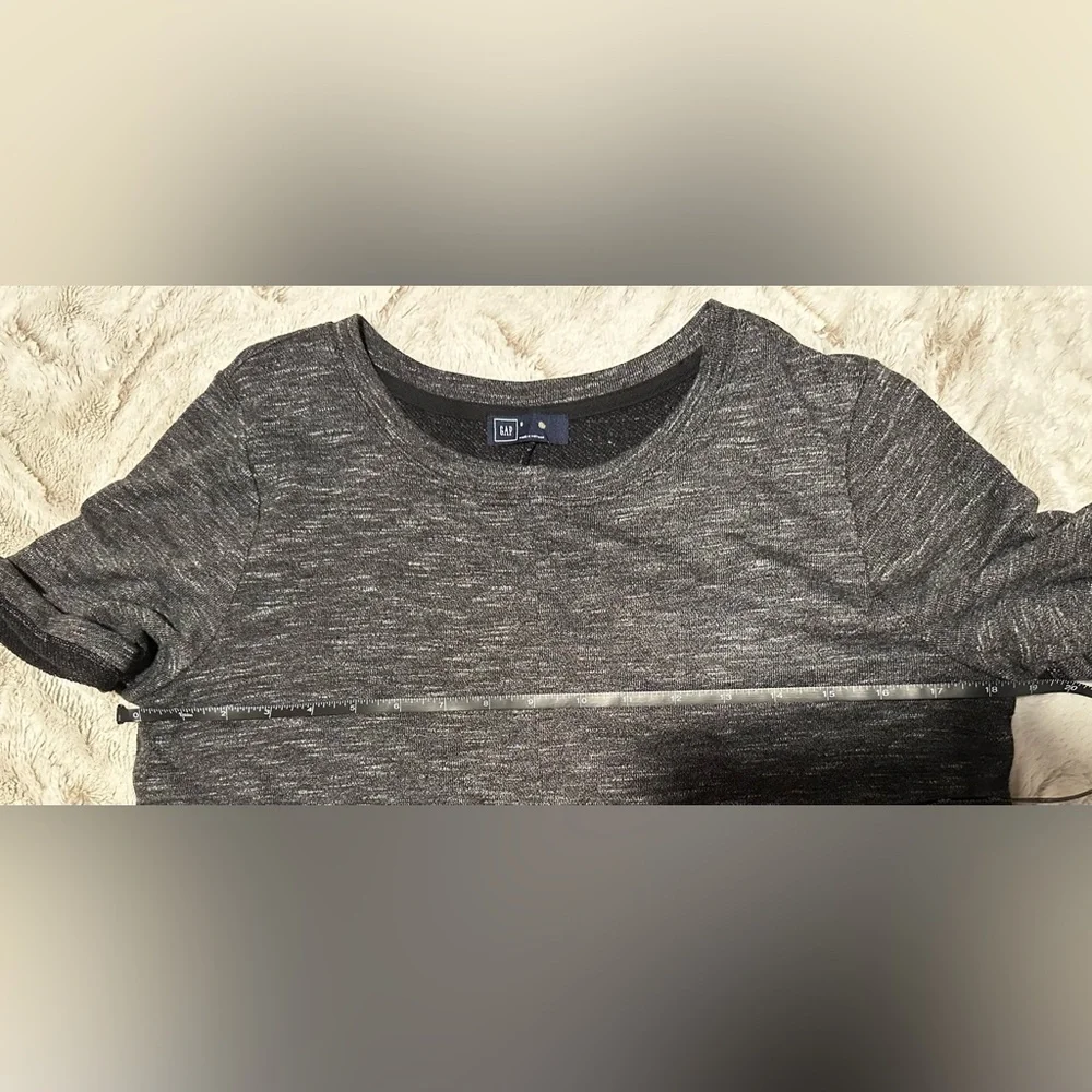 Gap French Terry Cuffed Short Sleeve Mini T-Shirt Dress Marled - Picture 3 of 6